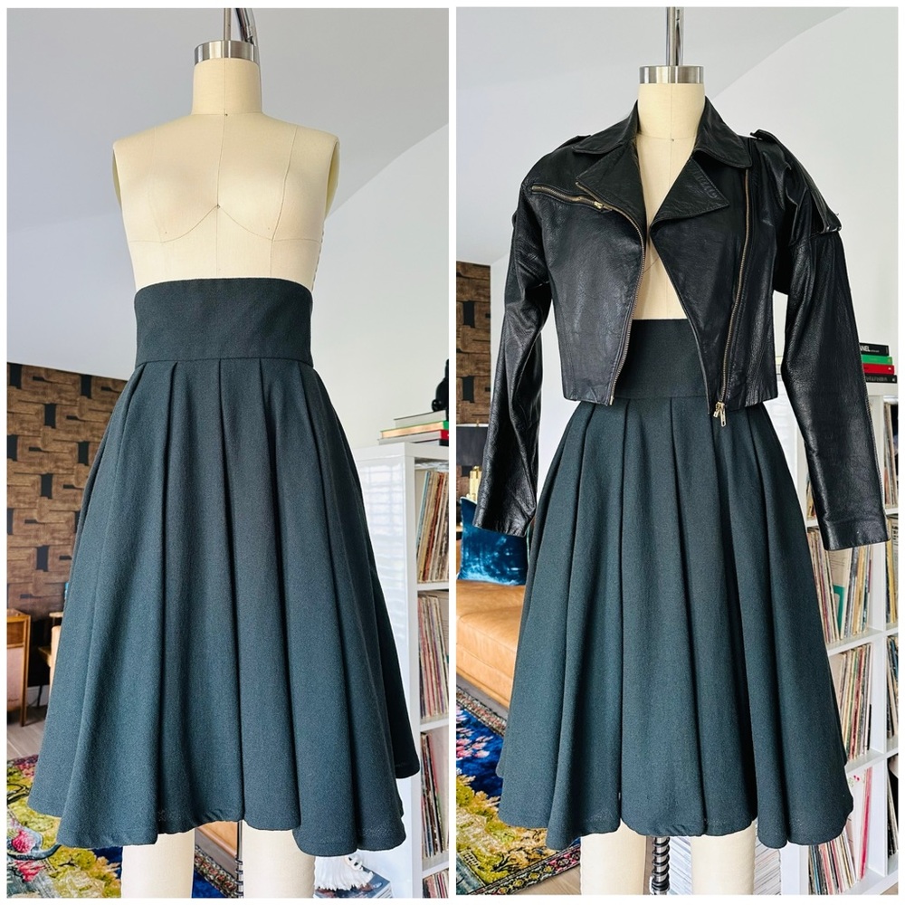 Vintage Pleated Full Circle Skirt